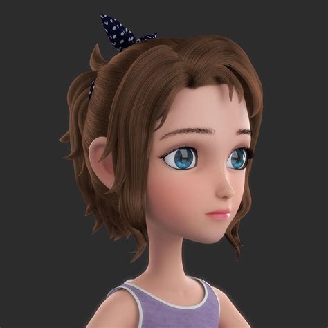 Cartoon Girl 3d Model Girl Cartoon Disney Art Style Cartoon