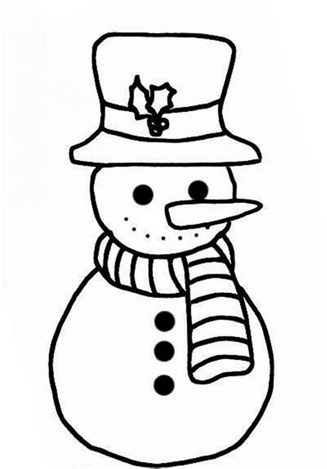 winter coloring simple snowman coloring pages  kids  snowman