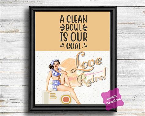 set of 5 sassy sexy vintage pin up girl bathroom quotes
