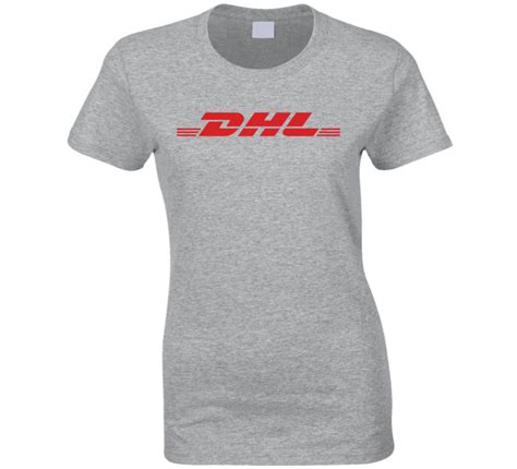 dhl delivery courier service company logo ladies  shirt