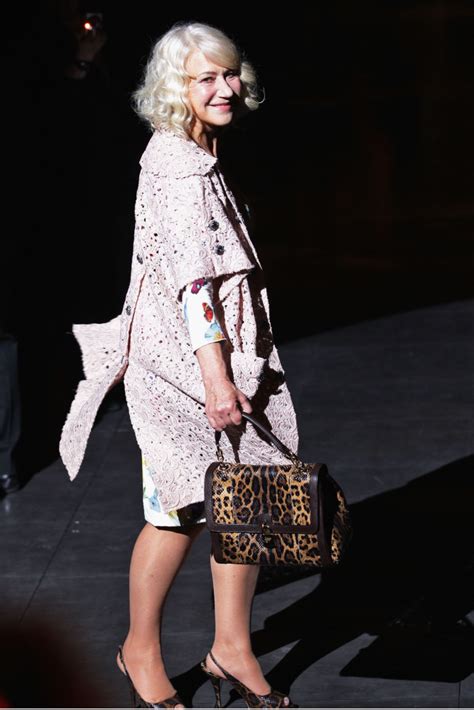 helen mirren poses at dolce and gabbana fall 2012 show photos huffpost