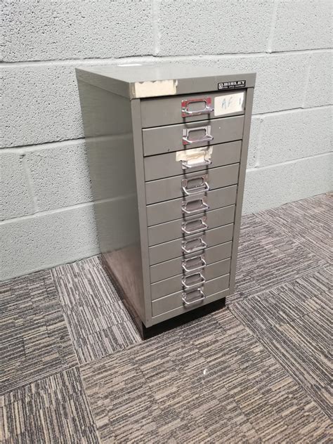 bisley 10 drawer grey filing unit recycled office