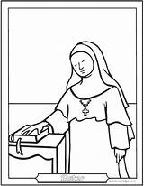 Nun Catholic Coloring Pages Saint Saints Nuns Sister Sisters Female Worksheets Benedictine Catechism Saintanneshelper sketch template
