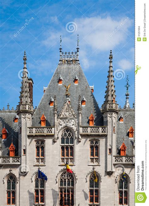 provincial court bruges stock photo image  front building