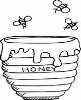 Honey Pot Coloring Bees Bee Pages Clipart Winnie Jar Printable Drawing Template Buzzing Sketch Kids Pooh Clip Colour Around Preschool sketch template