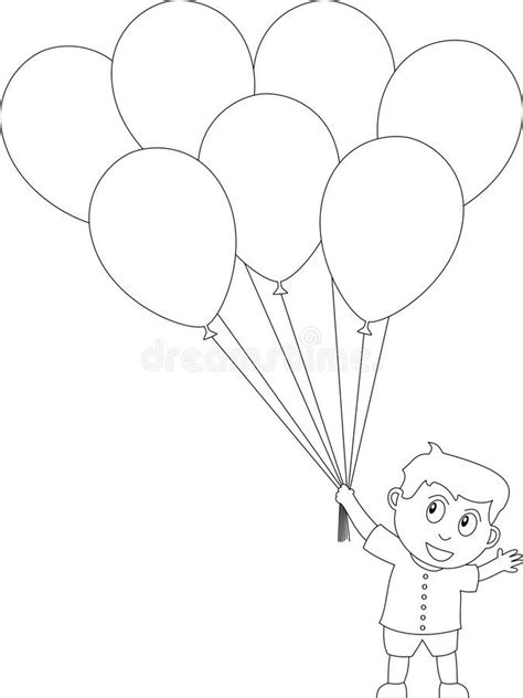 coloring book  kids  boy  balloons