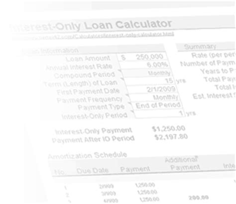 interest  loan calculator  excel