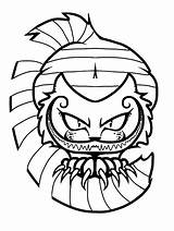 Cheshire Cat Evil Smile Tattoo Drawing Outline Doom Valerie Uncolored Getdrawings Tattooimages Biz sketch template