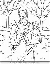 Joseph Coloring Pages Jesus Saint Catholic Carpenter Mary St Kids Saints Printable Baby Sheet Kid Thecatholickid Template Children School Easy sketch template
