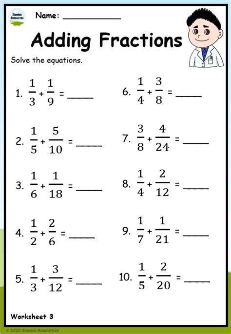 grade  adding  subtracting fractions worksheets  printables