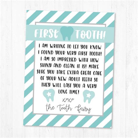 tooth fairy letter printable lost  tooth message etsy