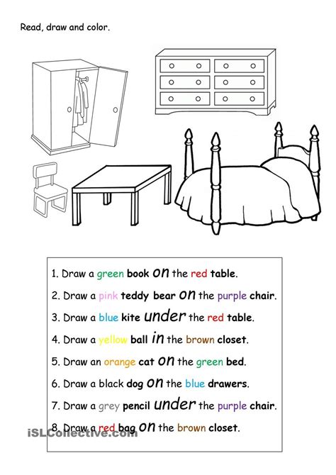 drawing preposition worksheets  kindergarten hrzus