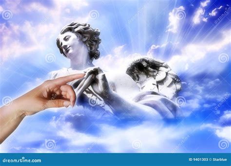 touch  angel stock image image  faith holy hand