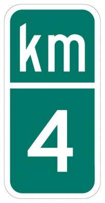 km reference marker tran sign