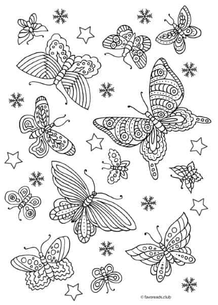 coloring pages  roses  butterflies   article
