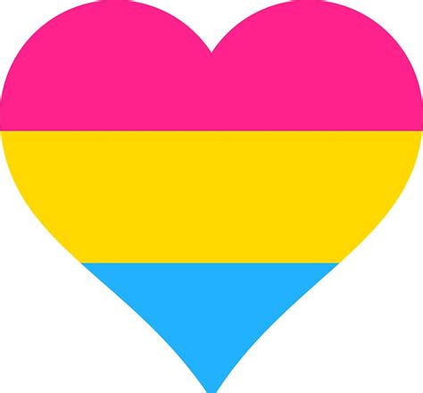 Pansexual Pride Flag Heart Shape Stickers By Seren0