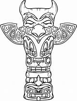 Native American Coloring Pages Totem Symbols Sculptures Poles Printable Amazing Color Print Getdrawings Getcolorings Netart Hatchet sketch template