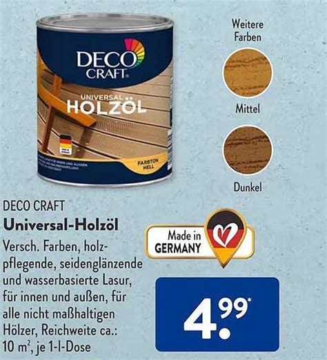 deco craft universal holzoel angebot bei aldi sud