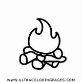 Campfire Coloring Hoguera Ultracoloringpages sketch template