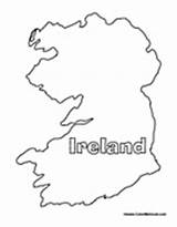 Ireland Coloring Pages Map Patrick Saint Colormegood Holidays sketch template
