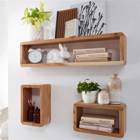 set   wall shelves solid wood acacia wood shelf cottage style