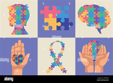 autism day  icons stock vector image art alamy