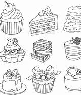 Coloring Pages Baking Book Bakery Pastry Colouring Food Cake Adult Sheets Only Bread Printable Korean Cooking Desert Tegninger Drawing Own sketch template