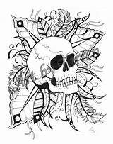 Coloring Pages Skull Printable Trippy Skulls Sugar Adults Girly Print Awesome Cool Tribal Adult Flaming Anatomy Feathers Colouring Scary Color sketch template