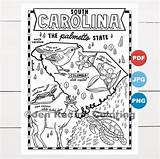 Coloring Carolina South United Pages State States Map sketch template