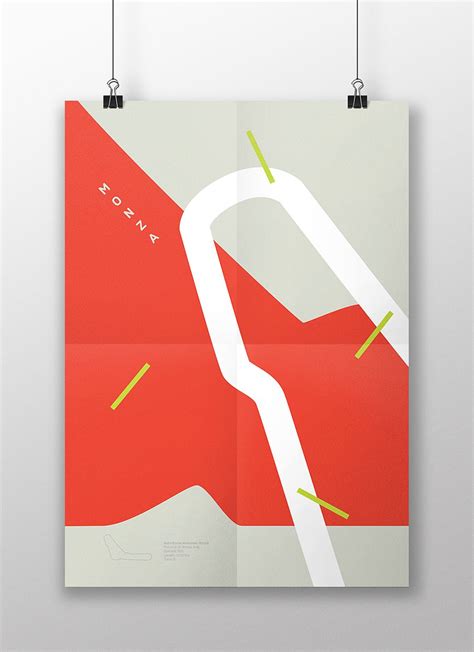 poster hanging   wall shows  red  white abstract design  yellow lines