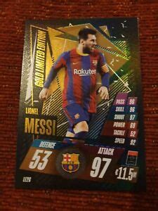 lionel messi gold limited edition topps match attax  trading card ebay