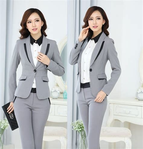 new 2015 femininos formal pantsuits women suits autumn and winter work