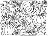 Coloring Fall Pages Autumn Printable Kids Collage Sheets Color Pumpkin Sheet Themed Adults Disney Print College Flowers Students Basketball Clipart sketch template