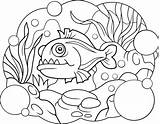Piranha Coloriage Colorare Fumetto Poisson Poissons Terrible Angr Dents Bande Dessinée sketch template