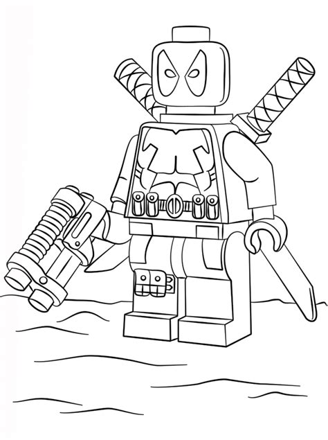 lego marvel deadpool coloring page  printable coloring pages  kids