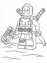 Lego Coloring Pages Marvel Deadpool Printable Coloring4free Superheroes Description sketch template
