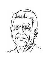 Coloring Reagan Ronald Pages Presidents President sketch template