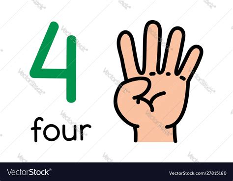 kids hand showing number  sign royalty  vector