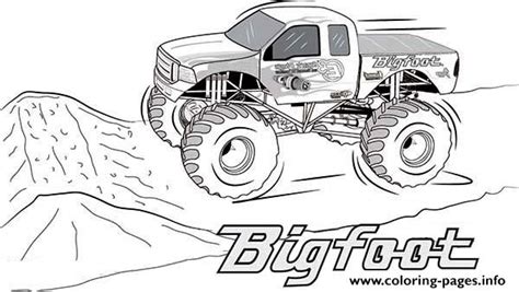 bigfoot monster truck  coloring page printable