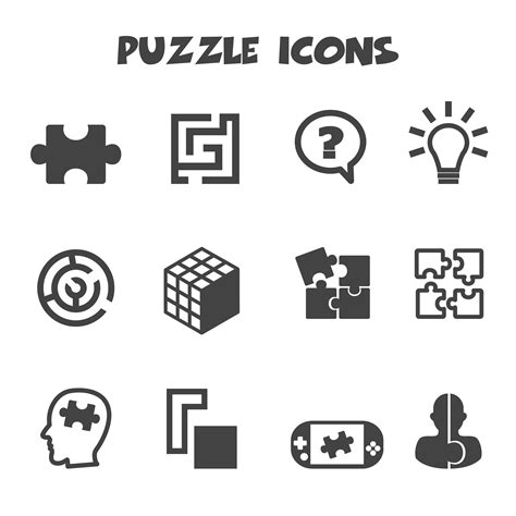 puzzle icons symbol  vector art  vecteezy