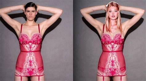 Androdgynous Model Rain Dove Recreates Victoria S Secret