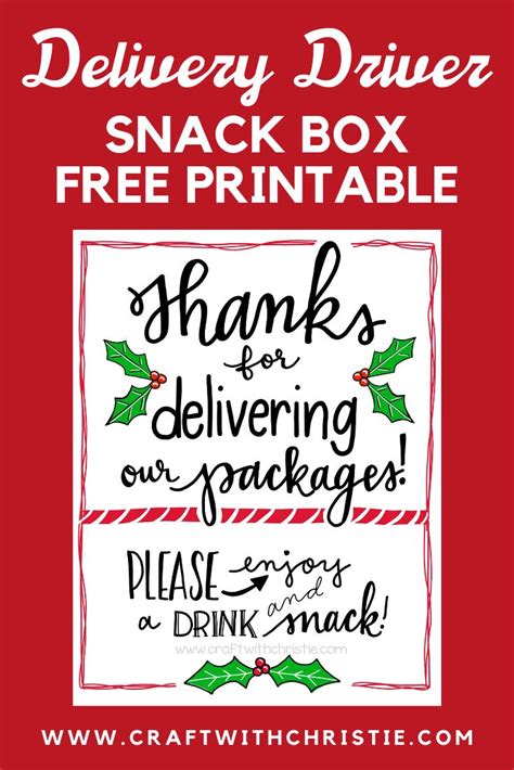 delivery driver   sign printable
