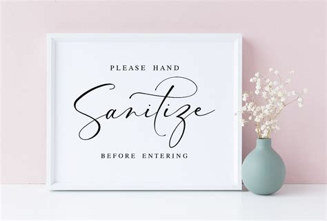 hand sanitize  entering small business signs etsy