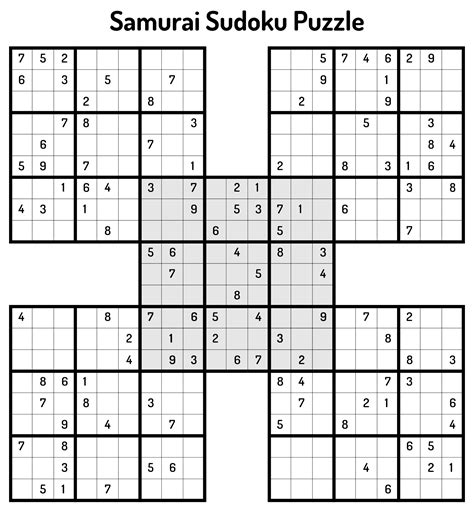 printable samurai sudoku