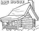 Log House Coloring Pages Colorings Print Coloringway sketch template