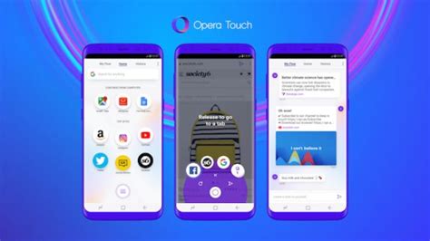 opera touch mobile browser with easier one handed usage