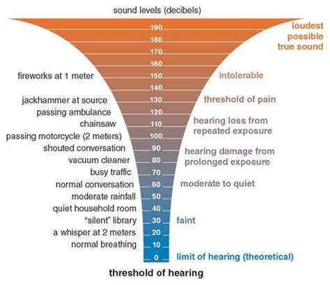 decibel loudness comparison chart   scientific diagram