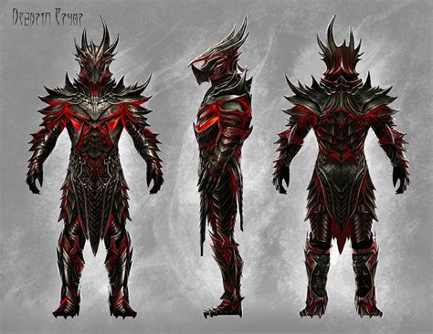 daedric armor closer  original concept art design skyrim special