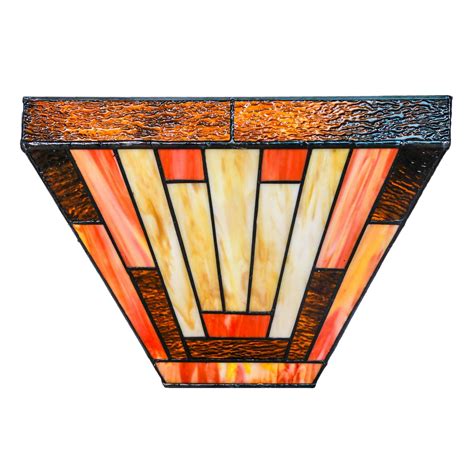 sunset mission style stained glass led wireless wall sconce wayfair