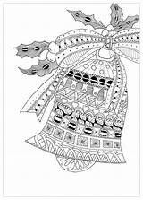 Christmas Coloring Zentangle Bell Pages Kids Children Color Patterns Adult Simple Adults Justcolor sketch template
